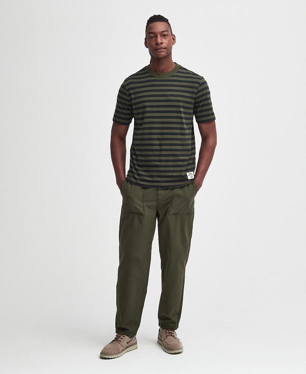 Barbour Caddick Striped T-shirt πρασινο | BABO88391