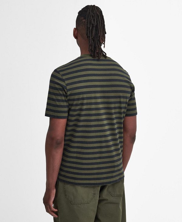 Barbour Caddick Striped T-shirt πρασινο | BABO88391
