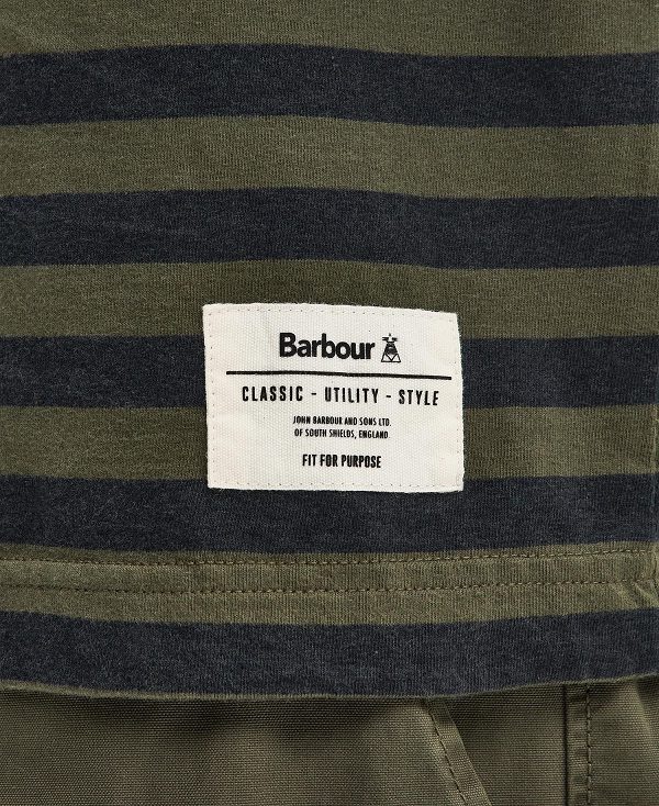 Barbour Caddick Striped T-shirt πρασινο | BABO88391