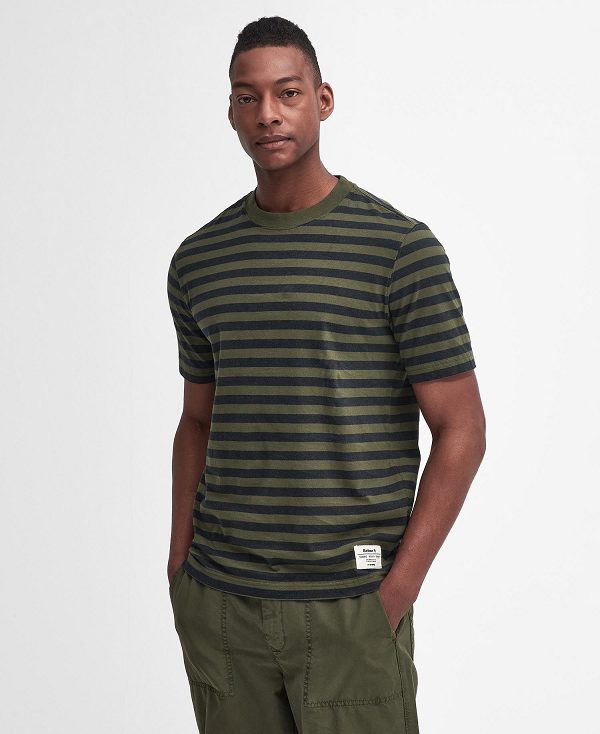 Barbour Caddick Striped T-shirt πρασινο | BABO88391