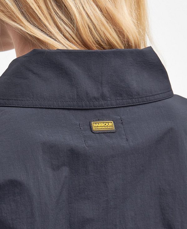 Barbour Carla Oversized Short-sleeved Shirt μαυρα | BABO89498