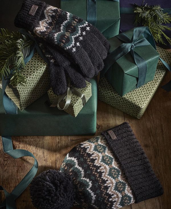 Barbour Case Fairisle Beanie πρασινο | BABO89052