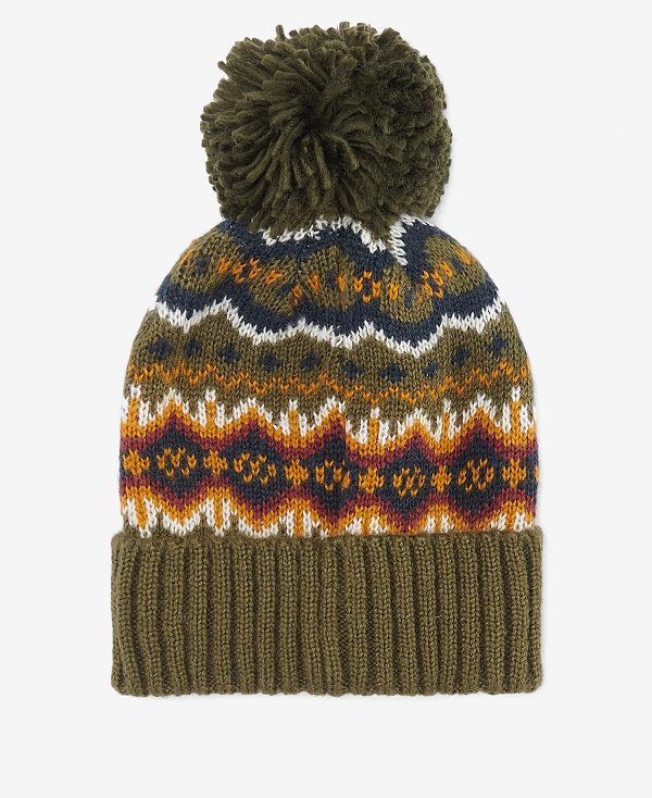Barbour Case Fairisle Beanie Ελιά | BABO89054