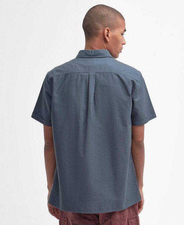 Barbour Catterick Short-sleeved Oxford Shirt μπλε | BABO87777