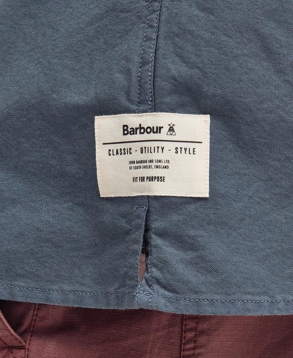Barbour Catterick Short-sleeved Oxford Shirt μπλε | BABO87777
