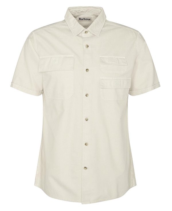 Barbour Catterick Short-sleeved Oxford Shirt Μπεζ | BABO87784