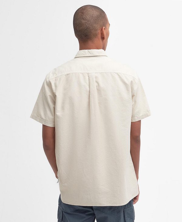 Barbour Catterick Short-sleeved Oxford Shirt Μπεζ | BABO87784