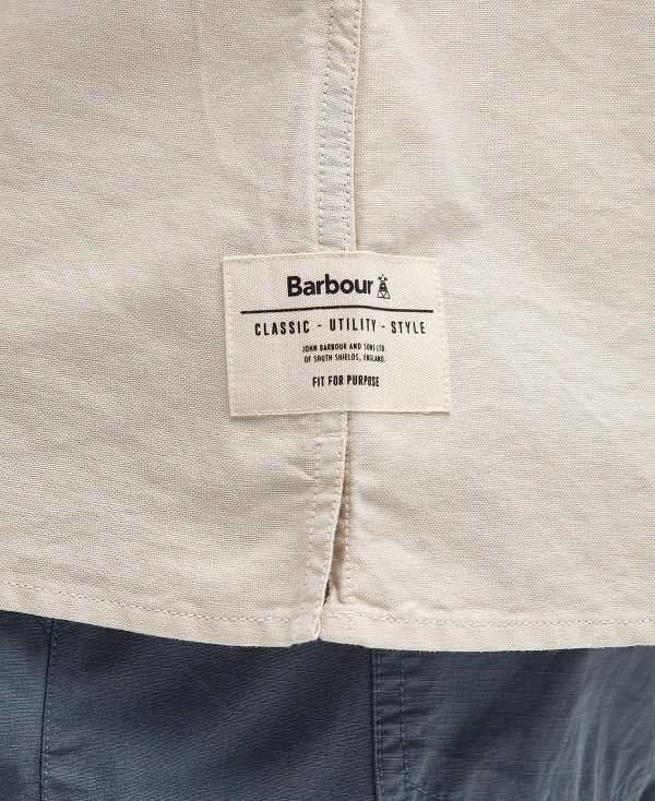 Barbour Catterick Short-sleeved Oxford Shirt Μπεζ | BABO87784