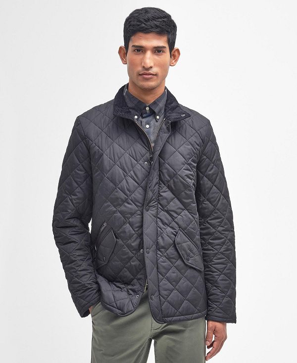 Barbour Chelsea Sportsquilt Jacket μαυρα | BABO87317