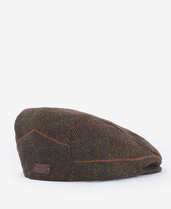 Barbour Cheviot Flat Cap σκούρο πρασινο | BABO89009