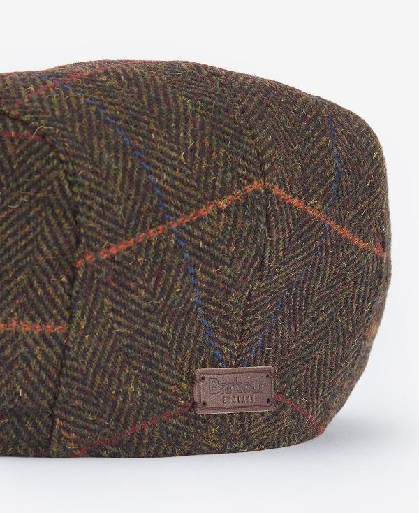 Barbour Cheviot Flat Cap σκούρο πρασινο | BABO89009