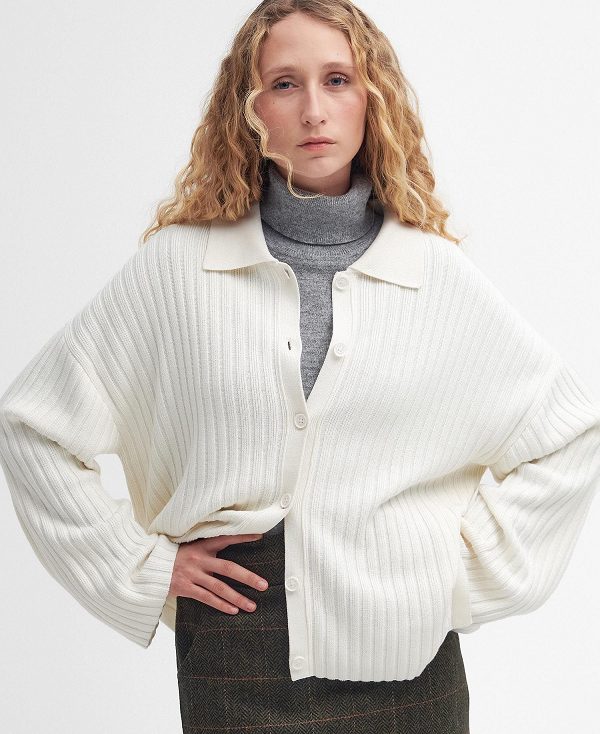 Barbour Claudette Cardigan ασπρα | BABO89782