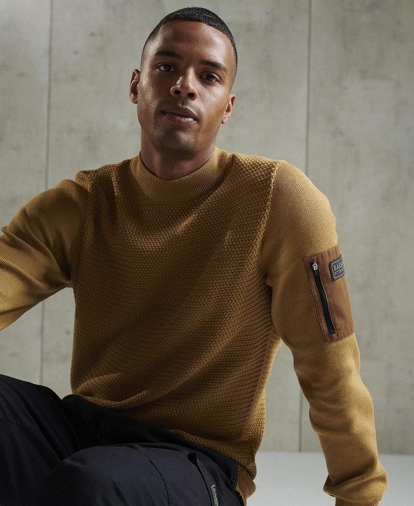 Barbour Clayton Crew-neck Jumper καφε | BABO88603