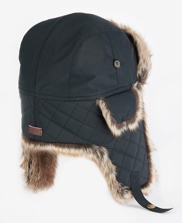 Barbour Cleadon Trapper Hat σκούρο Ελιά | BABO89039