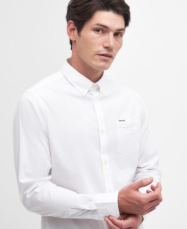 Barbour Comfort Stretch Long-sleeved Shirt ασπρα | BABO87691