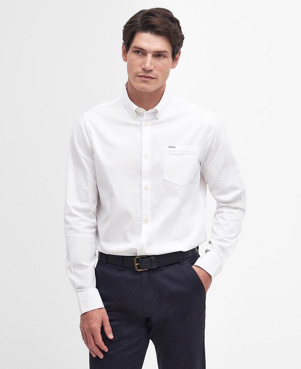 Barbour Comfort Stretch Long-sleeved Shirt ασπρα | BABO87691