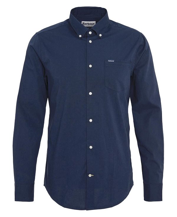 Barbour Comfort Stretch Long-sleeved Shirt σκουρο μπλε | BABO87756