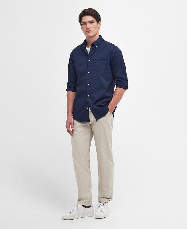 Barbour Comfort Stretch Long-sleeved Shirt σκουρο μπλε | BABO87756