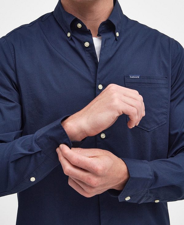 Barbour Comfort Stretch Long-sleeved Shirt σκουρο μπλε | BABO87756