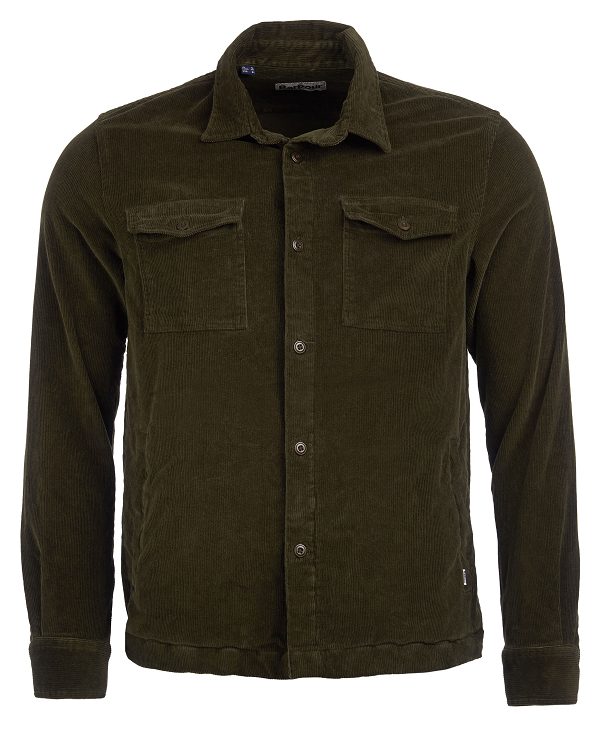 Barbour Cord Overshirt Ελιά | BABO87654