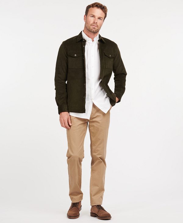 Barbour Cord Overshirt Ελιά | BABO87654