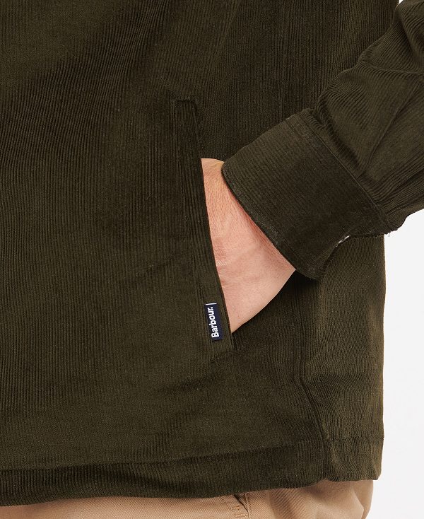 Barbour Cord Overshirt Ελιά | BABO87654