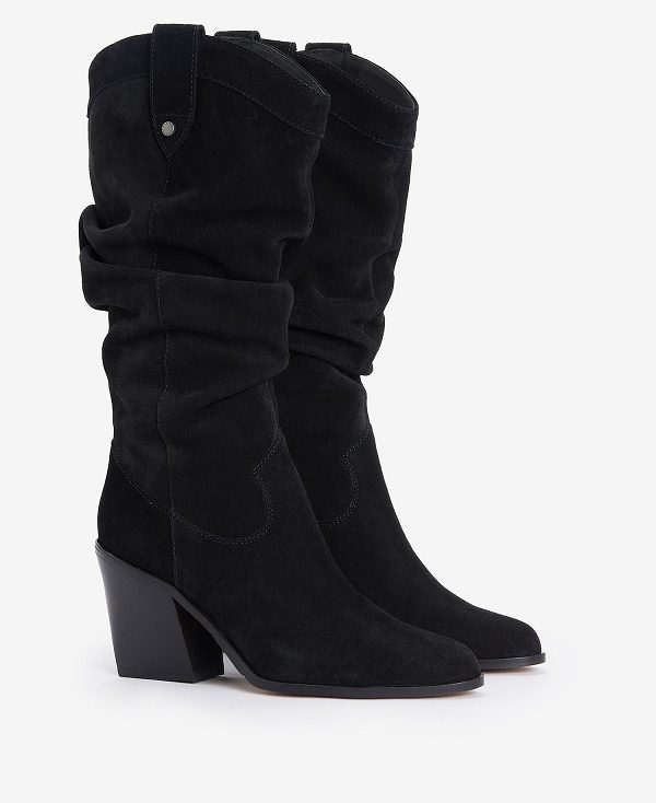 Barbour Corey Knee-high Western Boots μαυρα | BABO89869