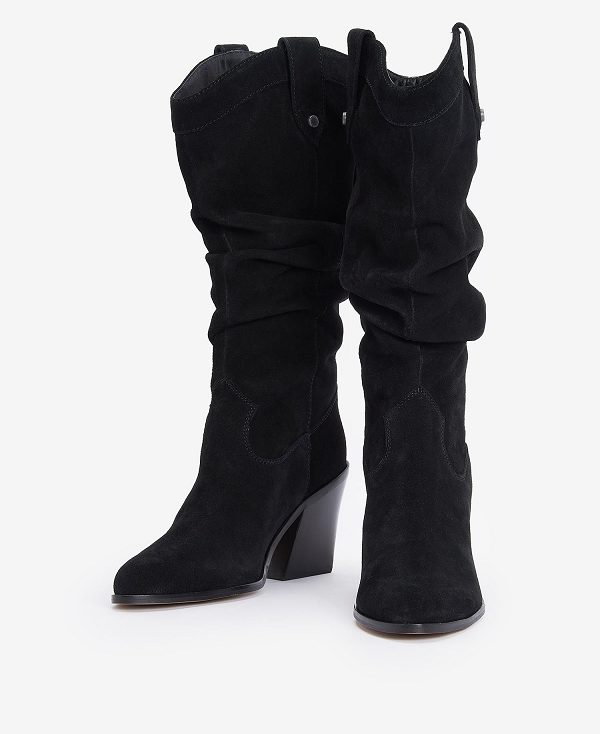 Barbour Corey Knee-high Western Boots μαυρα | BABO89869