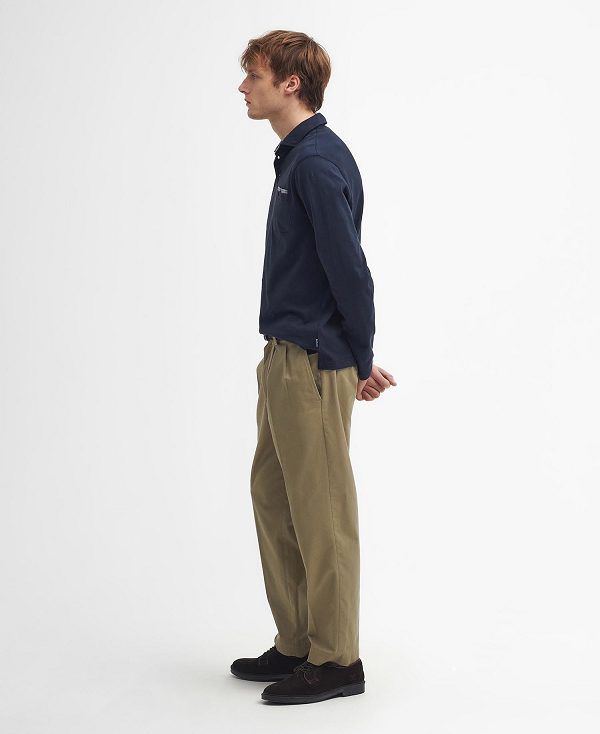 Barbour Corpatch Long-sleeved Polo Shirt σκουρο μπλε | BABO88245