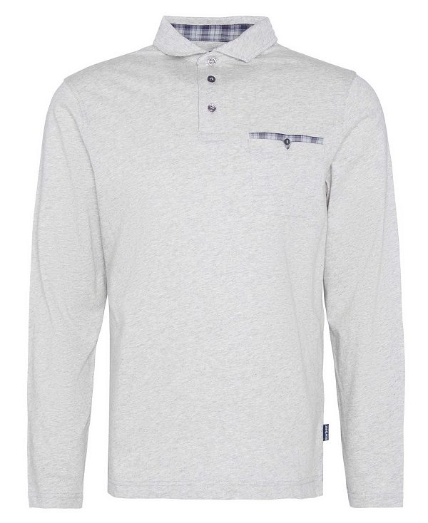 Barbour Corpatch Long-sleeved Polo Shirt γκρι | BABO88246