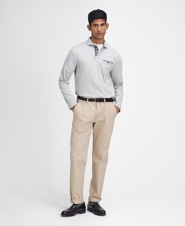 Barbour Corpatch Long-sleeved Polo Shirt γκρι | BABO88246