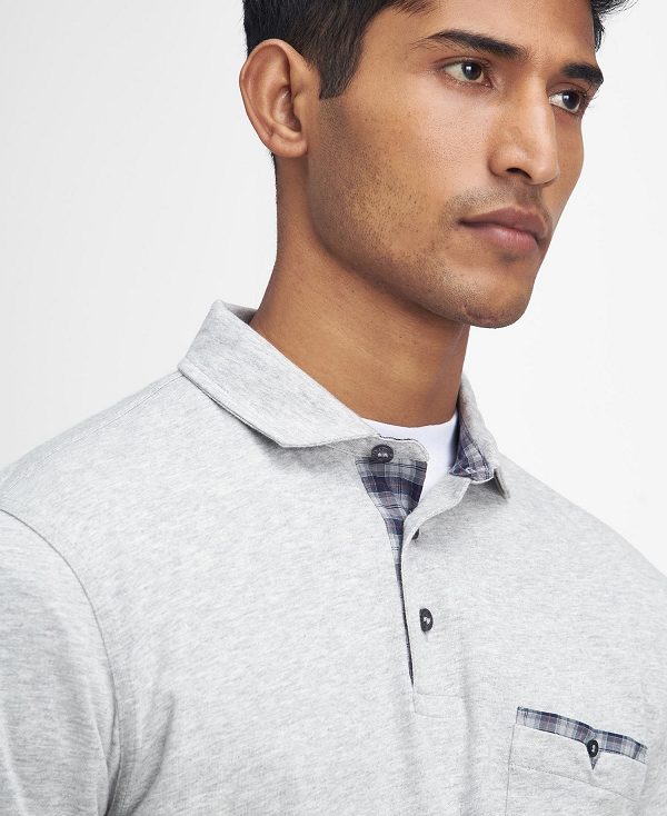 Barbour Corpatch Long-sleeved Polo Shirt γκρι | BABO88246