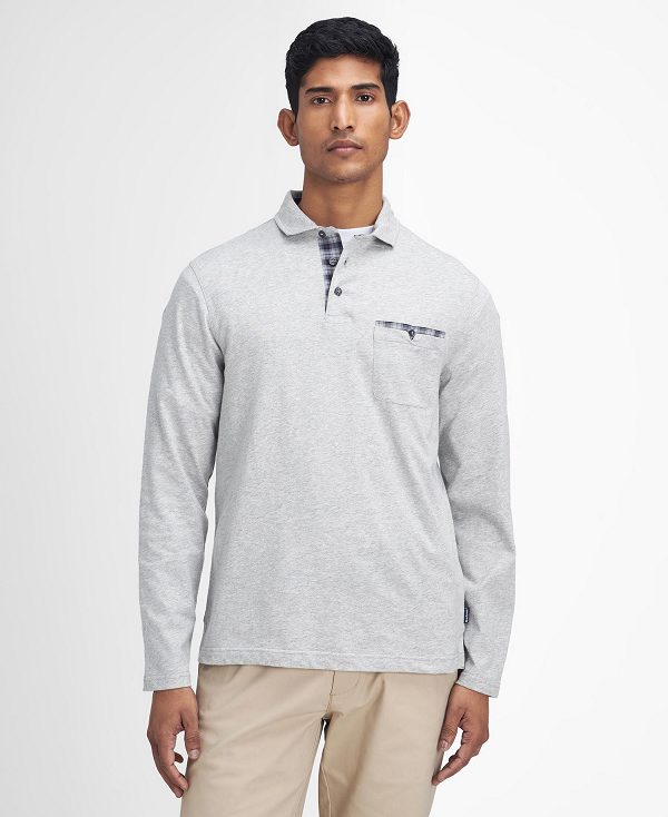 Barbour Corpatch Long-sleeved Polo Shirt γκρι | BABO88246