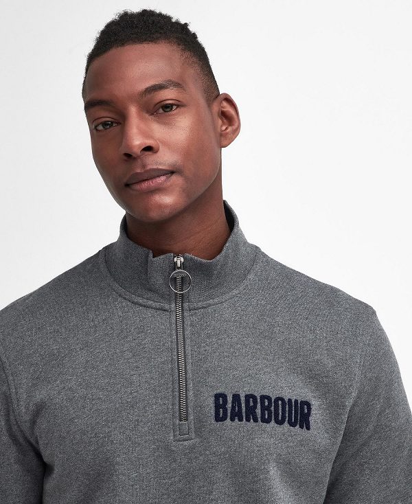 Barbour Cotes Half-zip Sweatshirt γκρι | BABO88485