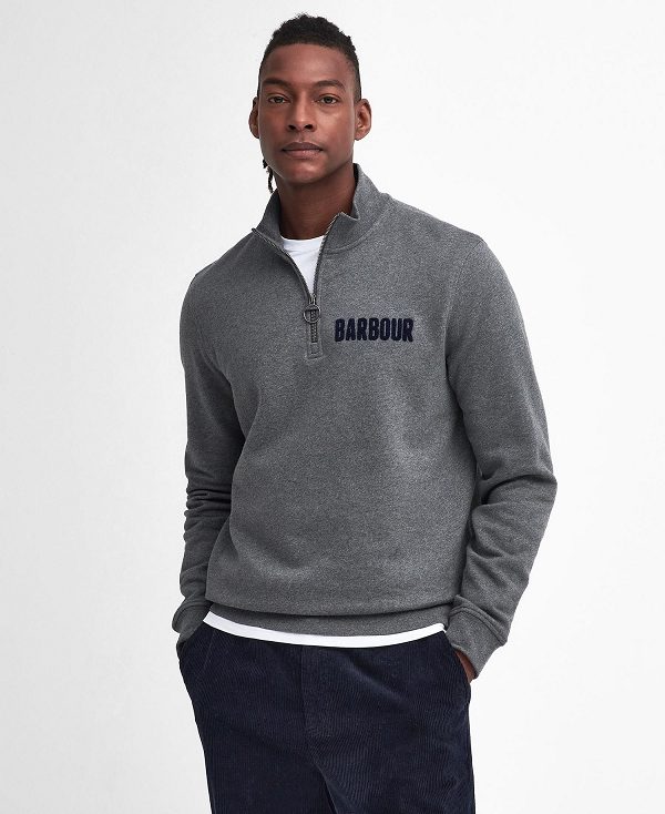Barbour Cotes Half-zip Sweatshirt γκρι | BABO88485