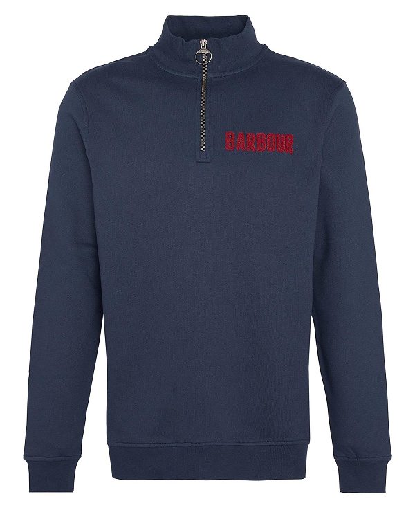 Barbour Cotes Half-zip Sweatshirt σκουρο μπλε | BABO88627