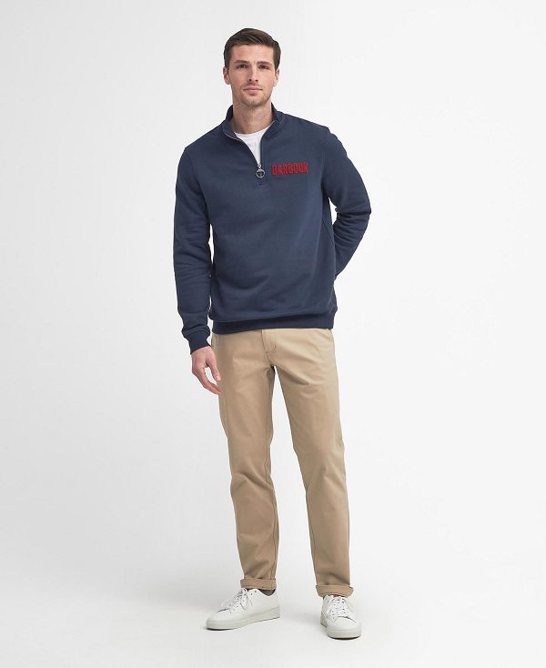 Barbour Cotes Half-zip Sweatshirt σκουρο μπλε | BABO88627