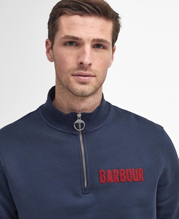 Barbour Cotes Half-zip Sweatshirt σκουρο μπλε | BABO88627