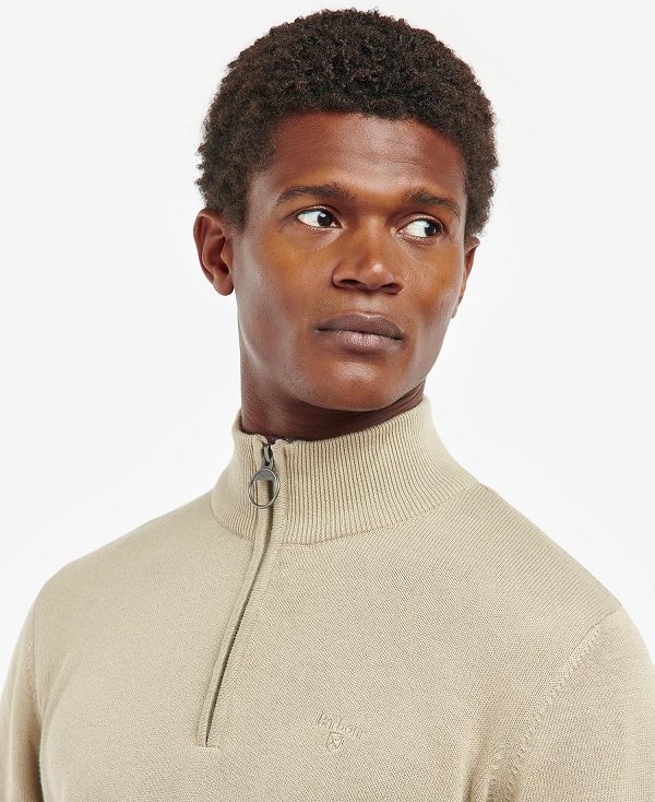 Barbour Cotton Half Zip Jumper γκρι | BABO88503