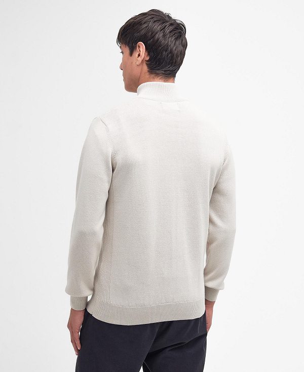 Barbour Cotton Half Zip Jumper ασπρα | BABO88607