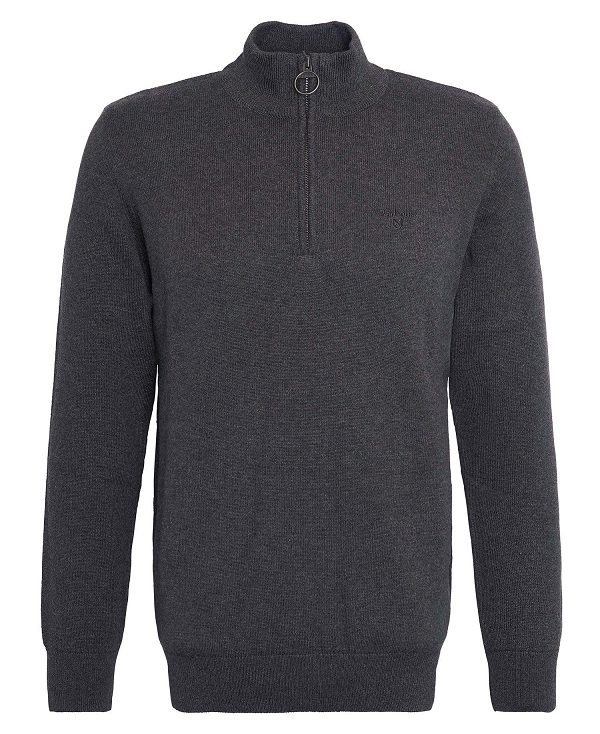 Barbour Cotton Half Zip Jumper γκρι | BABO88657