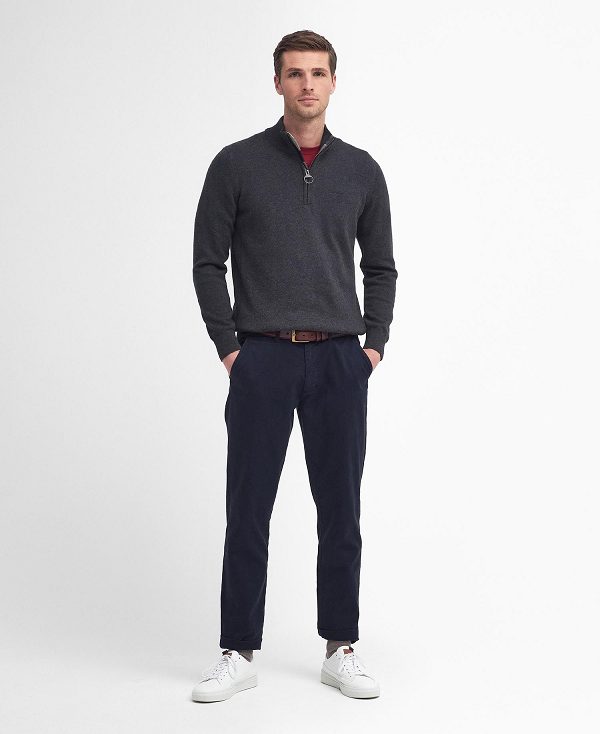 Barbour Cotton Half Zip Jumper γκρι | BABO88657