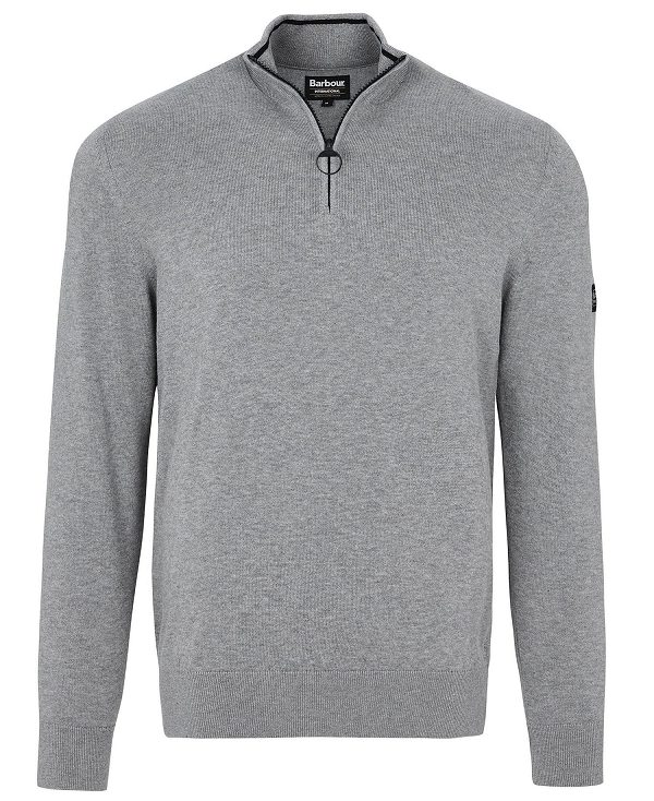 Barbour Cotton Half Zip Sweater γκρι | BABO88538