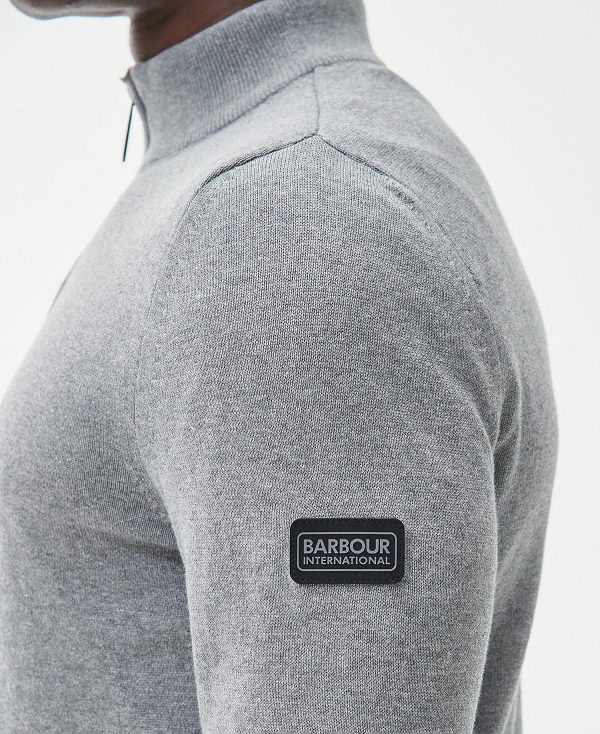 Barbour Cotton Half Zip Sweater γκρι | BABO88538