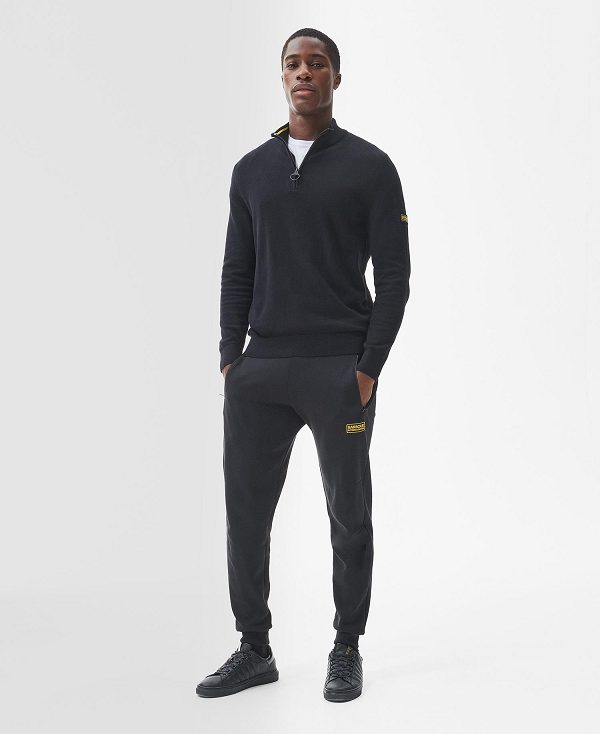 Barbour Cotton Half Zip Sweater μαυρα | BABO88541