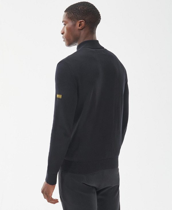 Barbour Cotton Half Zip Sweater μαυρα | BABO88541