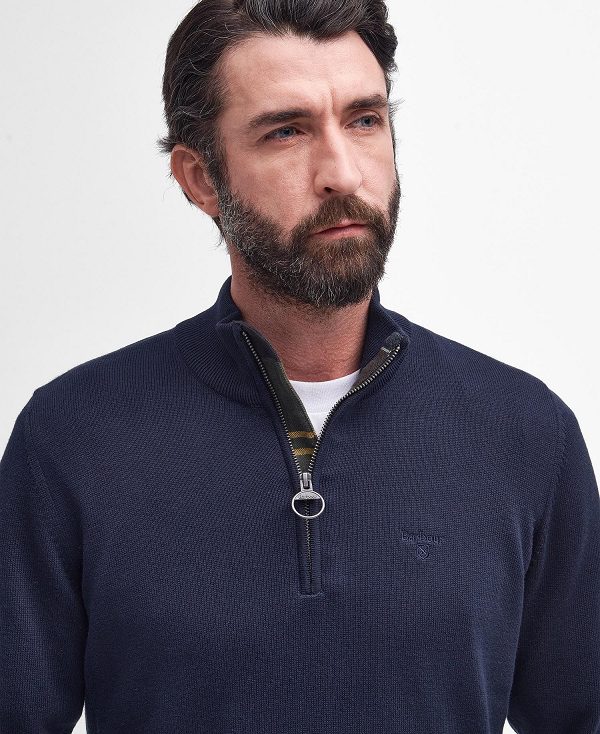Barbour Cotton Half Zip γκρι | BABO88554