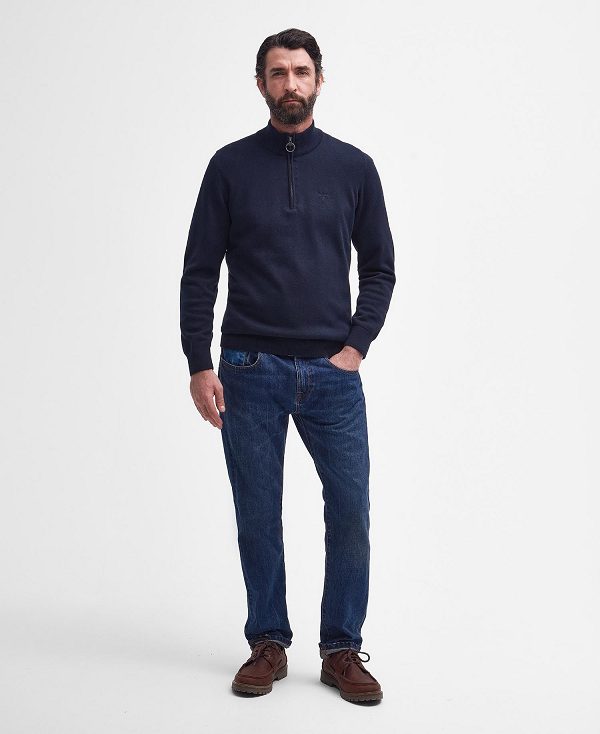 Barbour Cotton Half Zip γκρι | BABO88554