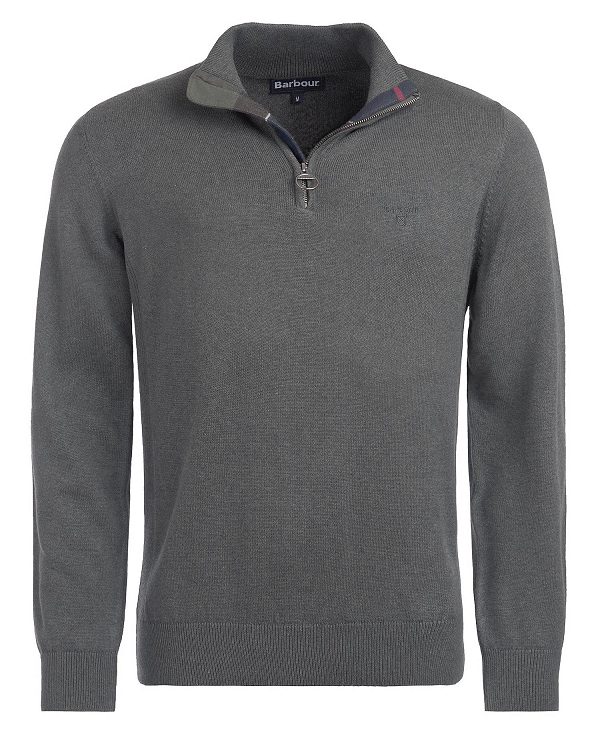 Barbour Cotton Half Zip γκρι | BABO88580