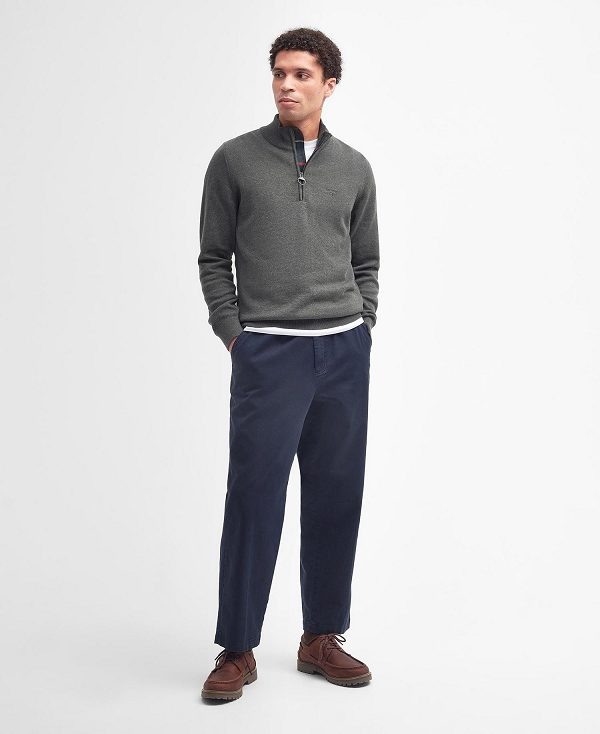 Barbour Cotton Half Zip γκρι | BABO88580
